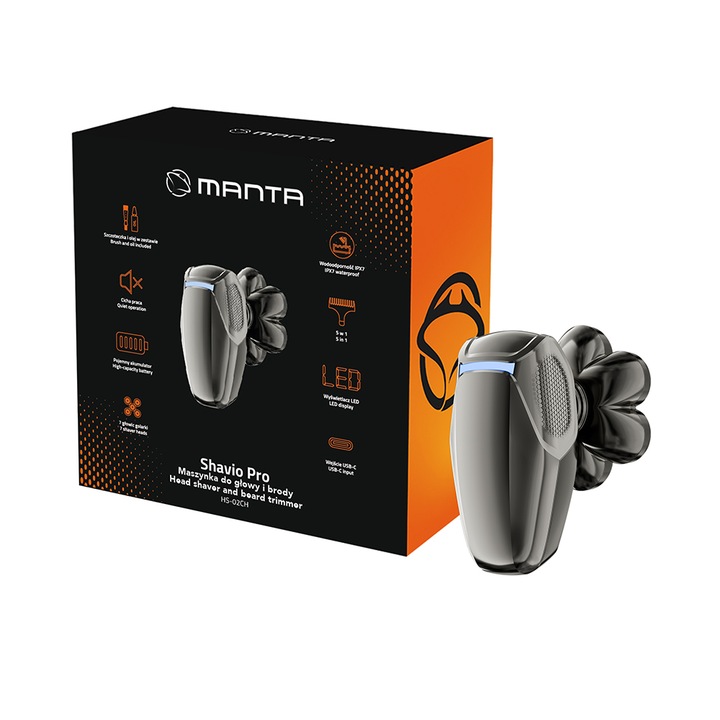 GOLARKA MĘSKA 7 Głowic TRYMER 7D DO GŁOWY BRODY NOSA Tytanowe Ostrza