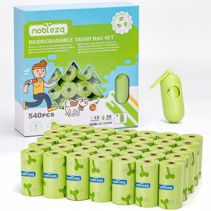 Woreczki na odchody dla psów 540 szt+dozownik