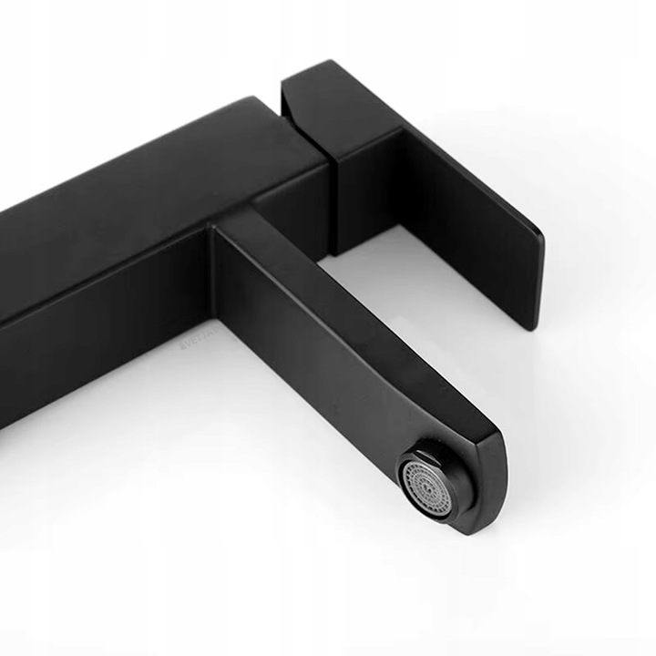 Bateria stojąca umywalkowa kran do umywalki zlewu czarna matowa WYSOKA