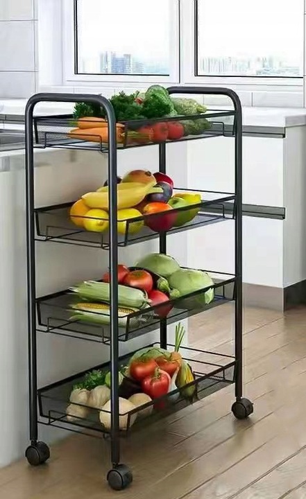 MOBILNY REGAŁ KUCHENNY ŁAZIENKOWY STOLIK NA KÓŁKACH METALOWY WÓZEK 4