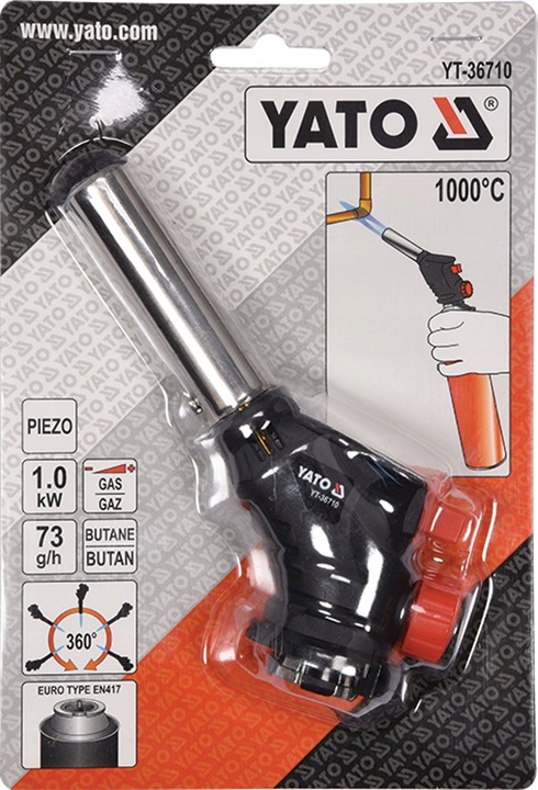 PALNIK GAZOWY YATO Z PIEZO + 4 GAZY KARTUSZ ELICO