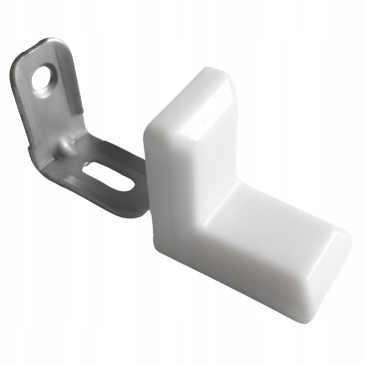 Kątownik meblowy komandorek wspornik metalowy + osłonka BIAŁY (02)