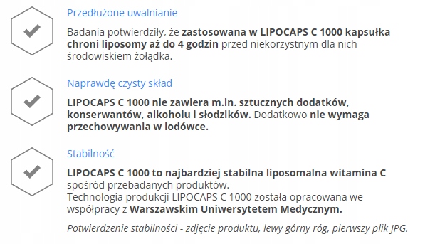 LIPOCAPS C1000 Liposomalna Witamina C 120 kapsułek