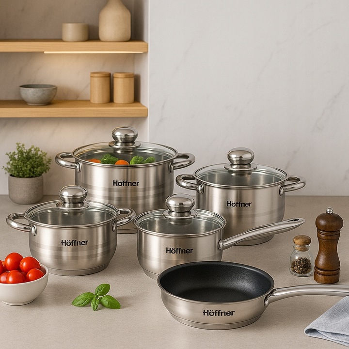 ZESTAW GARNKÓW INDUKCJA / GAZ PATELNIA RONDEL GARNKI STAL NIERDZEWNA