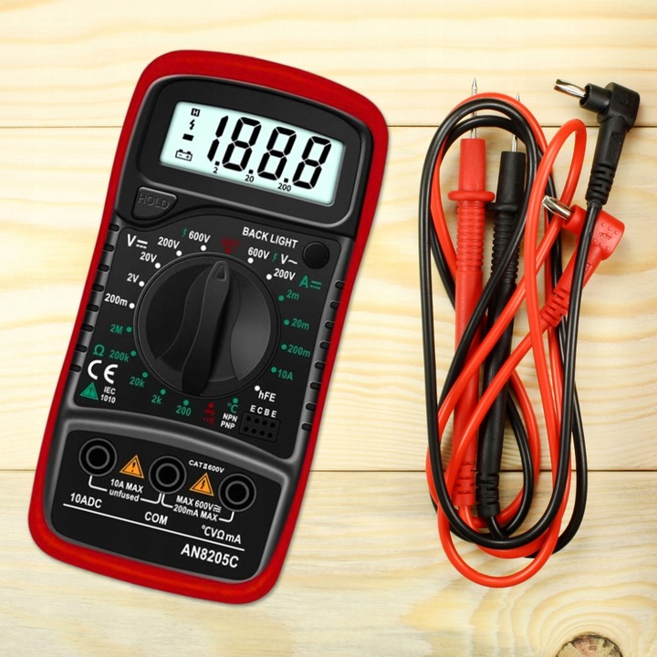 MIERNIK MULTIMETR CYFROWY PRĄDU NAPIĘCIA LCD TESTER UNIWERSALNY AC DC 10A