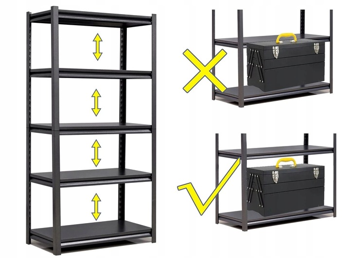 REGAŁ METALOWY MAGAZYNOWY 200x300x40 5 półek do garażu piwnicy biura