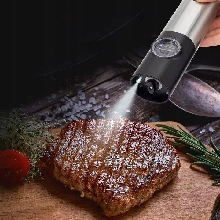 ELEKTRYCZNY MŁYNEK DO PIEPRZU SOLI PRZYPRAW AKUMULATOROWY ŁADOWANIE