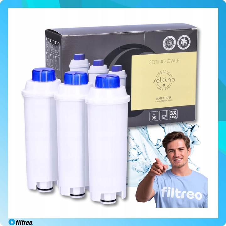 3x Filtry do ekspresu Delonghi Seltino Ovale wkłady wydajne Seltino