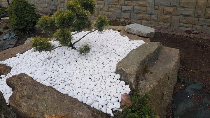 KAMIEŃ BIAŁY THASSOS OTOCZAK 1-2cm KAMIEŃ DEKORACYJNY DO OGRODU 20kg