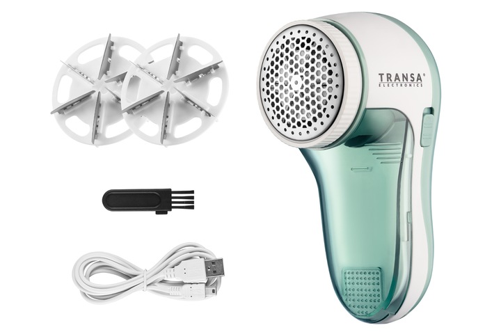 Golarka do SWETRÓW UBRAŃ TKANIN Bezprzewodowa Zielona USB 8W 2 x