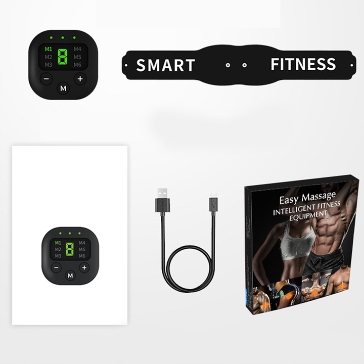 ELEKTROSTYMULATOR PAS MASAŻER WIBRUJĄCY ODCHUDZAJĄCY DO MIĘŚNI BRZUCHA 6W1