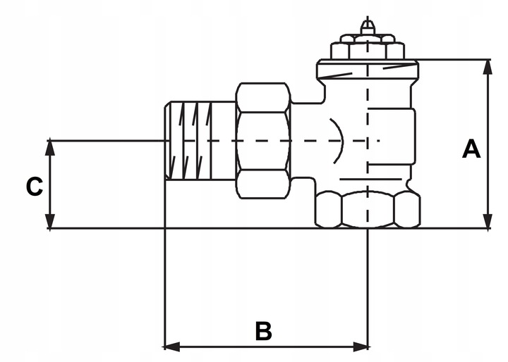 ZAWÓR termostatyczny 1/2" DN15 Grzejnikowy Kątowy zasilający HANZ+ M30,15