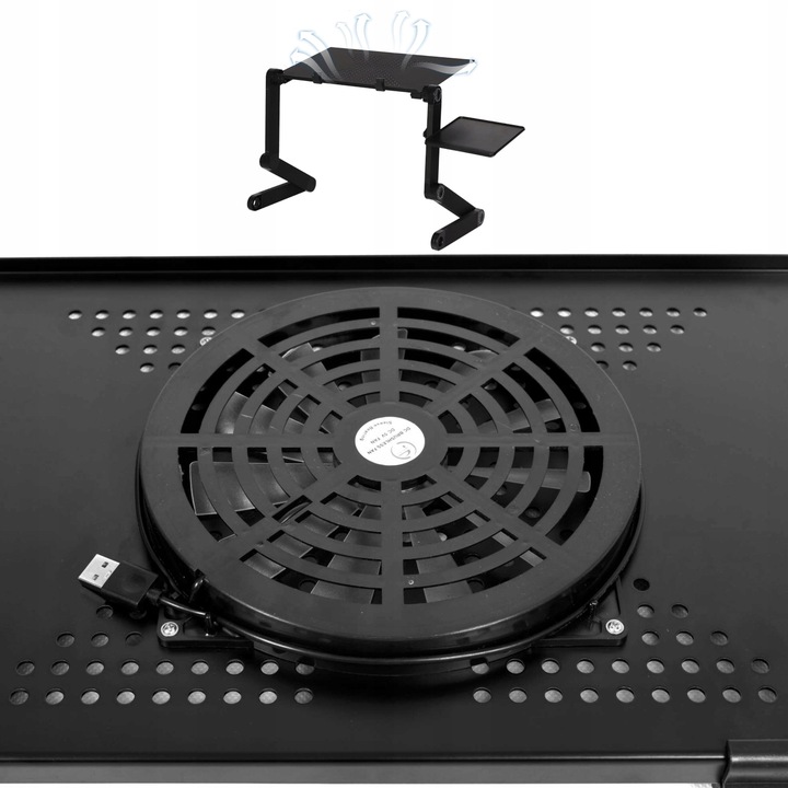 Stolik do laptopa REUGULOWANY GAMINGOWY Z WENTYLATOREM podstawka pod łóżka