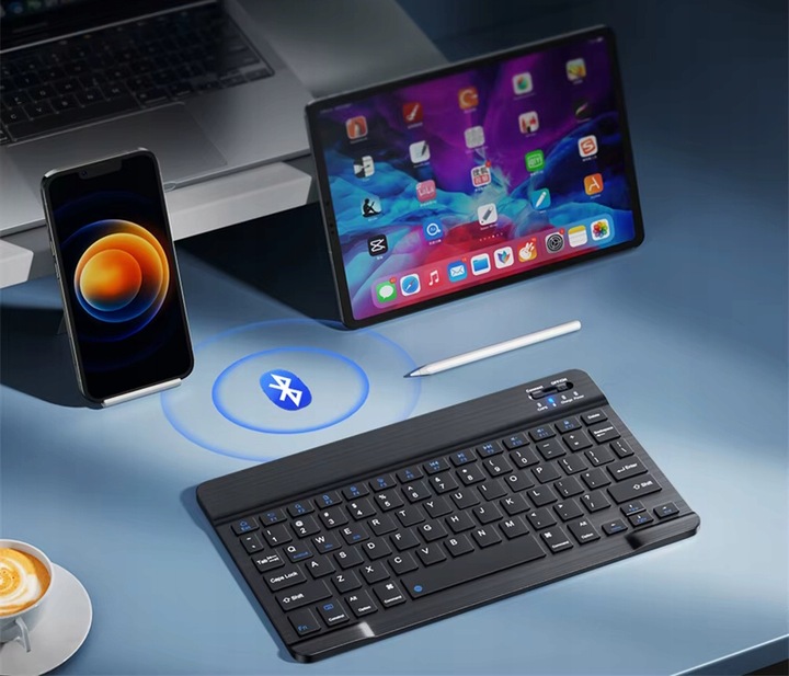 KLAWIATURA BEZPREZEWODOWA BLUETOOTH 5.0 SMART iOS ANDROID TABLET LAPTOP