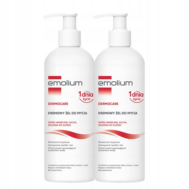 Emolium Dermocare Kremowy Żel Do Mycia 400 ml x2