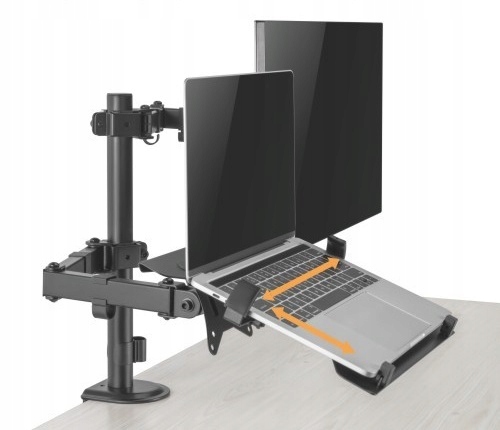 UCHWYT DO MONITORA I LAPTOPA UNIWERSALNY BIURKOWY REGULOWANY OBROTOWY
