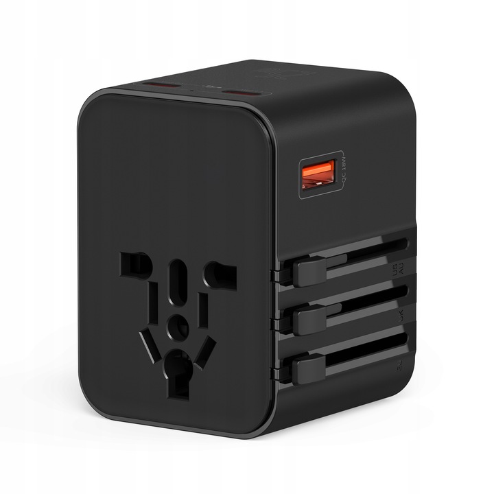 Uniwersalna Przejściówka ADAPTER Gniazda USA UK EU AUST Ładowarka USB