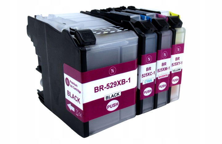 LC529 LC525 XL - 4x TUSZE do DRUKARKI BROTHER DCP-J105 DCP J105 DCP J100