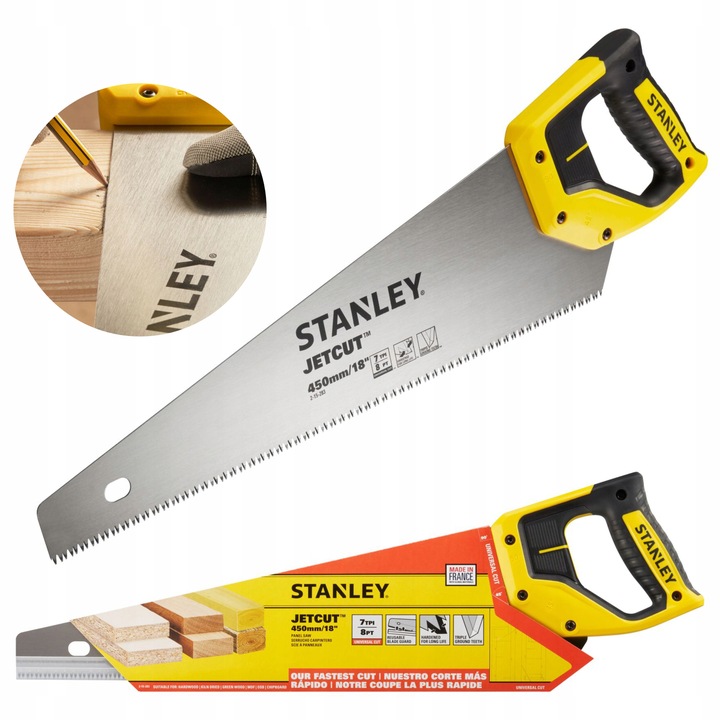 STANLEY PIŁA RĘCZNA DO CIĘCIA DREWNA 450mm 7z/cal