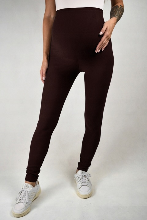 Legginsy ciążowe ocieplane POLSKI PRODUCENT kryjące bawełniane na zimę