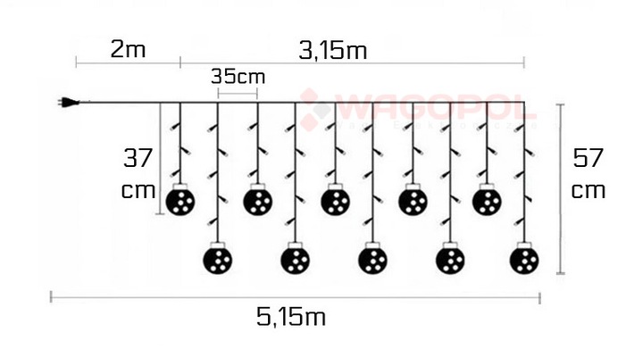 KULKI 200 MICRO LED BOMBKI LAMPKI CHOINKOWE SOPLE
