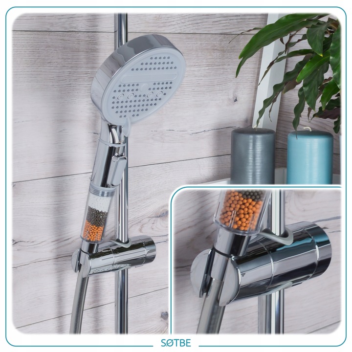 Uchwyt na słuchawkę do drążka prysznicowego deszczownicę przesuwny