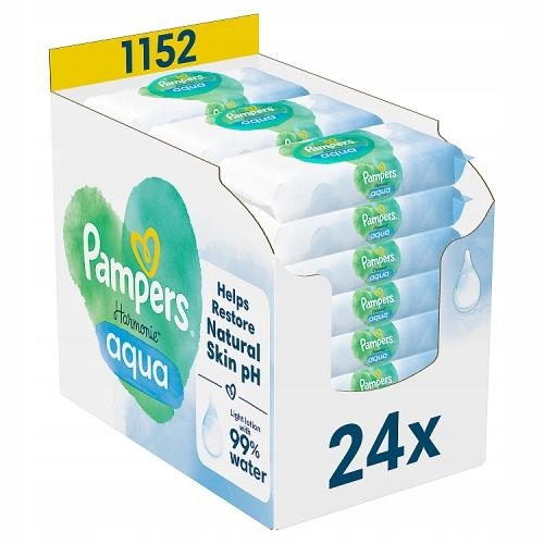 Pampers Harmonie Aqua Chusteczki nawilżane, dla noworodków 24x48 szt.