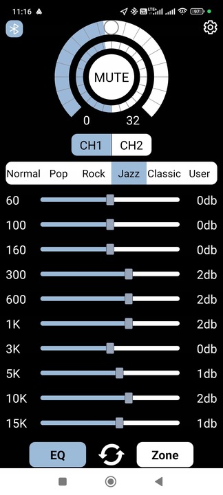 Wzmacniacz dźwięku 4x50W 10 kanałów DSP do radia z android Bluetooth