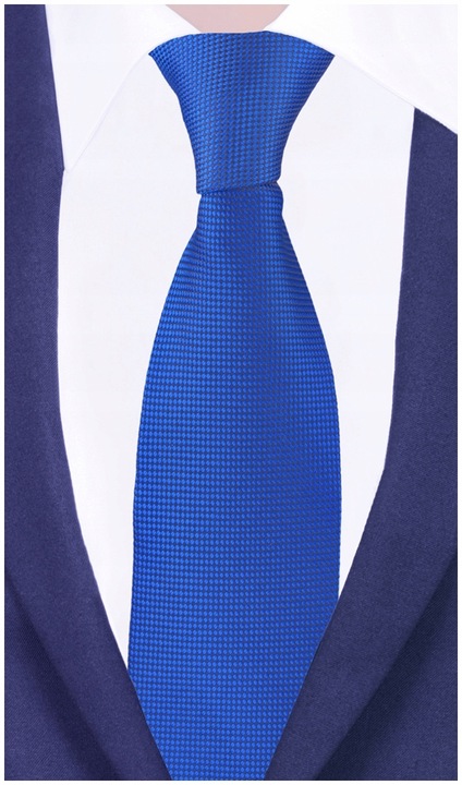 ŻAKARDOWY Krawat Męski w Groszki Chabrowy rc51