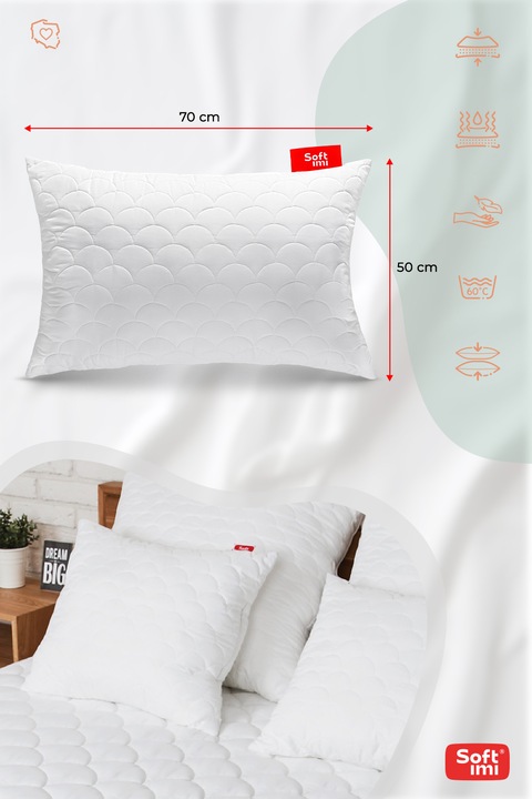 2 x PODUSZKA 50X70 ANTYALERGICZNA GRUBA ZAMEK