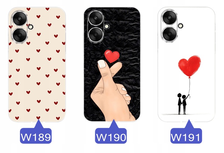 ETUI do Xiaomi Redmi 13C 5G WZORY WALENTYNKOWE WZMACNIANE CASE + SZKŁO