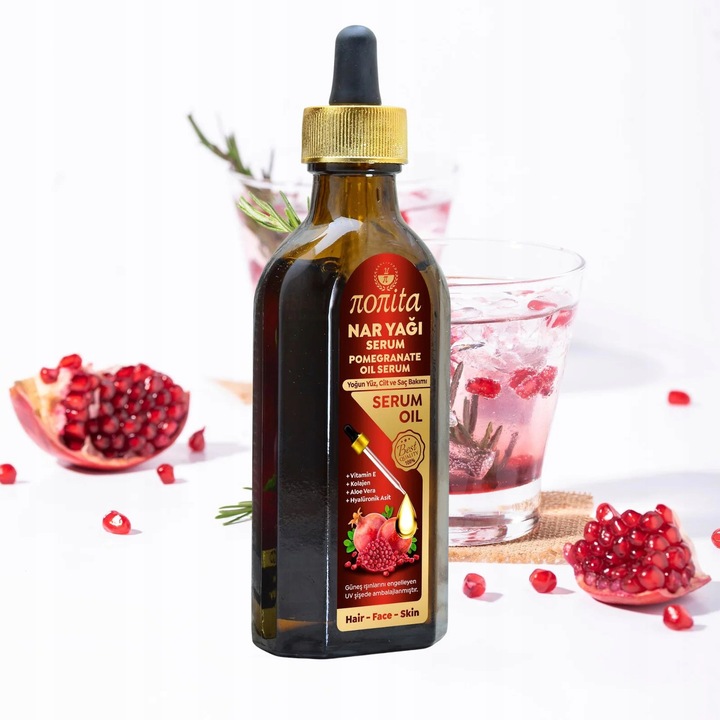 Serum Olejek z PESTEK GRANATÓW 100% Tureckie Twarz Ciało Włosy NONITA