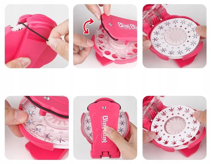 Blinger Maszynka do Ozdabiania Kryształkami Zestaw do Warkoczyków Akcesoria