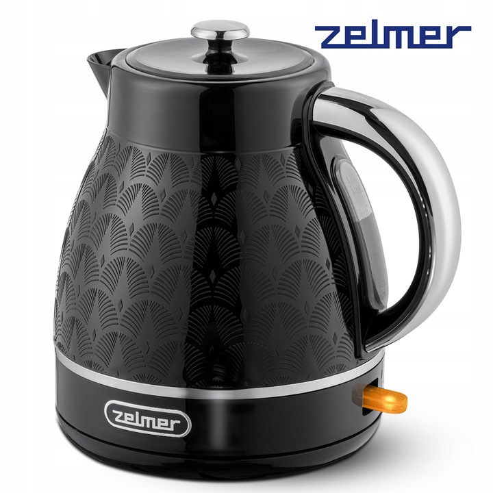 CZAJNIK ELEKTRYCZNY ZELMER BEZPRZEWODOWY PŁASKA GRZAŁKA CICHY 1,7L