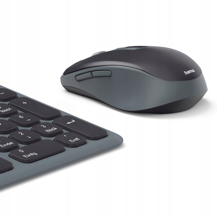 KLAWIATURA I MYSZKA Zestaw Bezprzewodowy Hama WKM-550 Czarno-Szara