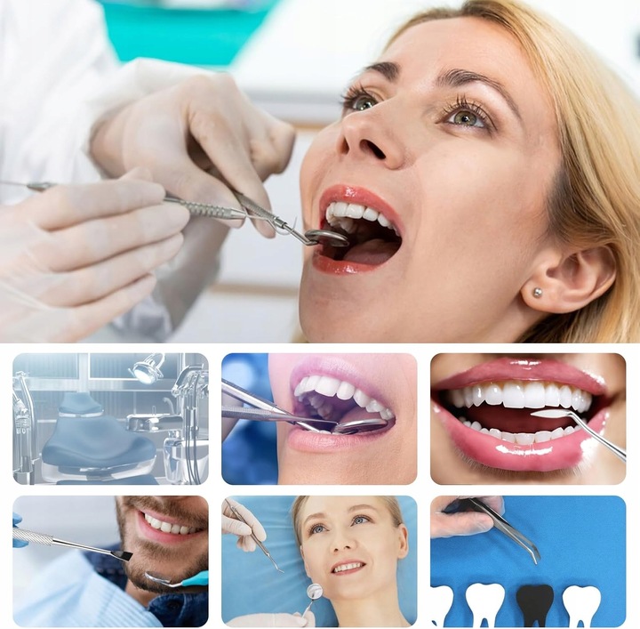 ZESTAW NARZĘDZI STOMATOLOGICZNYCH DENTYSTYCZNY LUSTERKO ZGŁĘBNIK 6szt