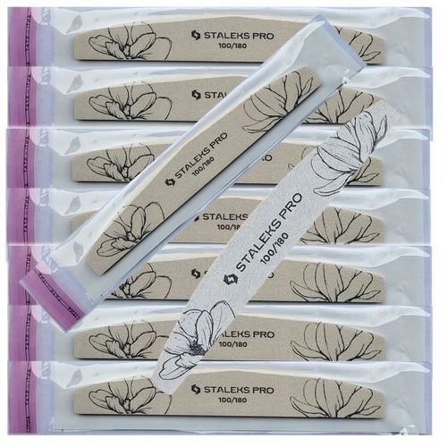 Pilnik do paznokci Staleks półksiężyc 100/180 BEZPIECZNY PAKIET 25 sztuk