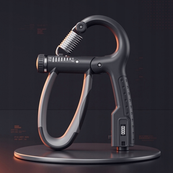 ŚCISKACZ DO ĆWICZENIA RĄK DŁONI GRIPPER 10-100 kg z regulacją i LICZNIKIEM