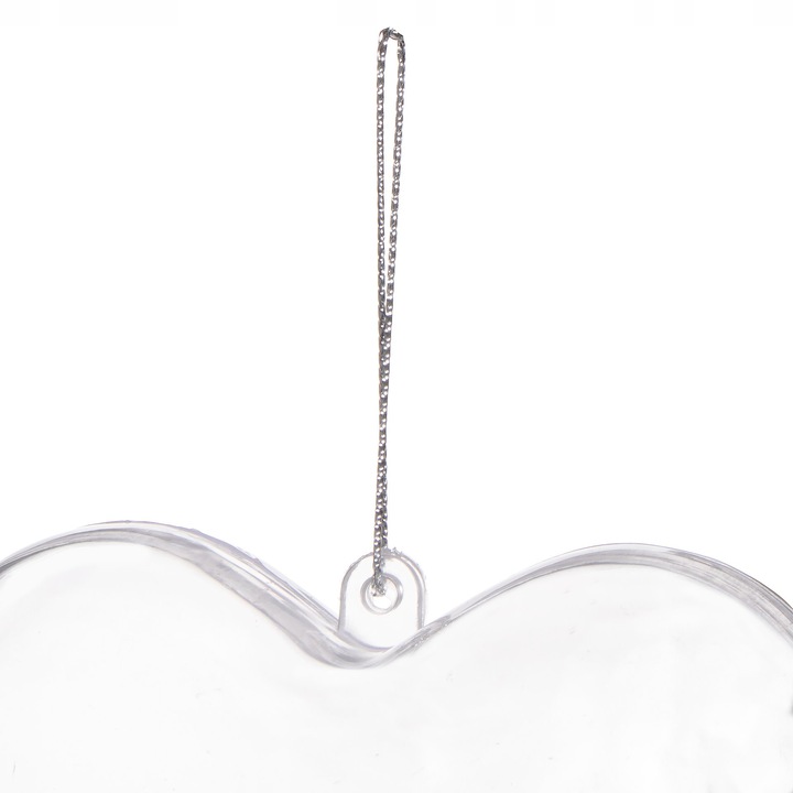 SERCA BOMBKI AKRYLOWE PLASTIKOWE BOMBKA SERCE PRZEŹROCZYSTA DECO 8cm 10szt