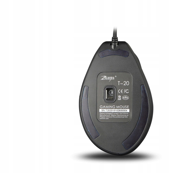 PIONOWA myszka ergonomiczna wertykalna podświetlana LED USB ZELOTES T20