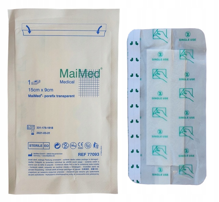 OPATRUNEK NA RANY JAŁOWY HYPOALERGICZNY Z WKŁADEM CHŁONNYM 15X9cm 25szt