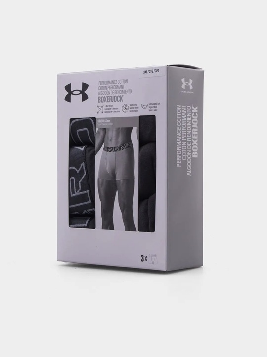 BOKSERKI MĘSKIE UNDER ARMOUR MAJTKI SPORTOWE BAWEŁNA KOMFORT 3" 1383891-001