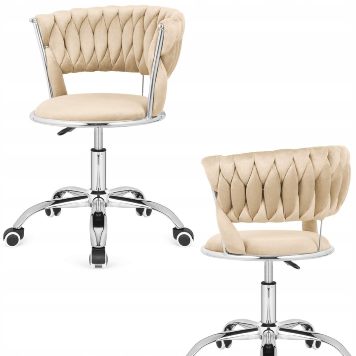 Krzesło obrotowe do biurka ucznia gabinetu regulowane welurowe