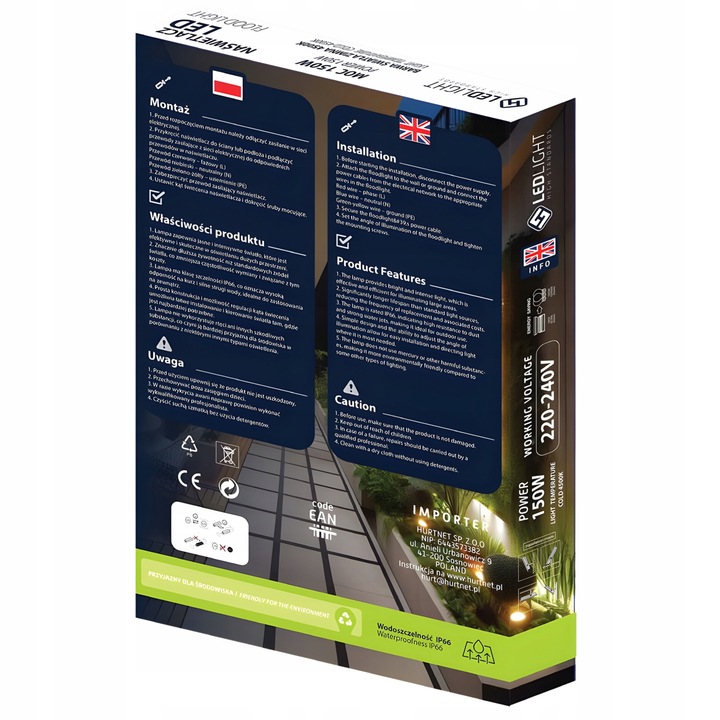 HALOGEN LED 30W LAMPA Reflektor Naświetlacz 6500K Slim ZEWNĘTRZNY