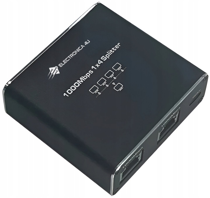 Adapter rozdzielacz mini Switch splitter LAN Ethernet RJ45 4xRJ45 1000M 1GB