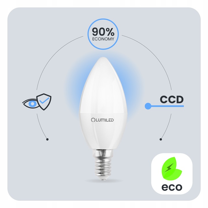 6x Żarówka LED E14 ŚWIECZKA 10W = 75W 1100lm 6500K Zimna Lumiled