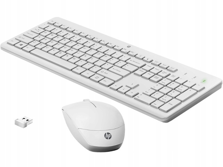 Zestaw Mysz Klawiatura Bezprzewodowa HP 230 bateria 16msc biały (3L1F0AA)