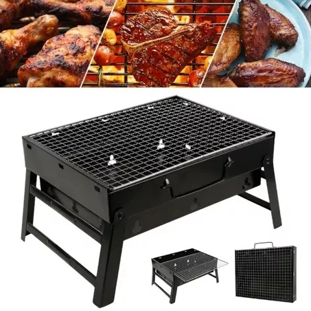 GRILL TURYSTYCZNY WĘGLOWY SKŁADANY PRZENOŚNY KEMPINGOWY WALIZKA BBQ