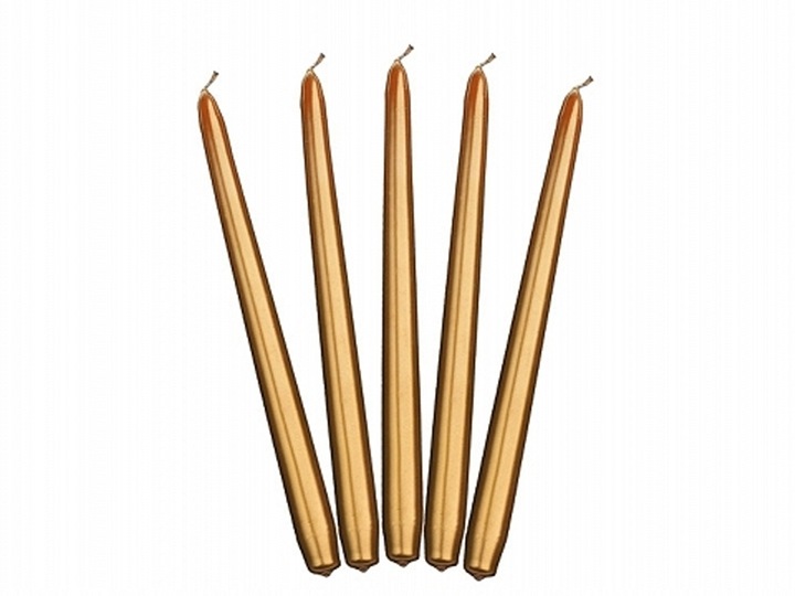 Świece Metalizowane ZŁOTE - 24cm - 10szt