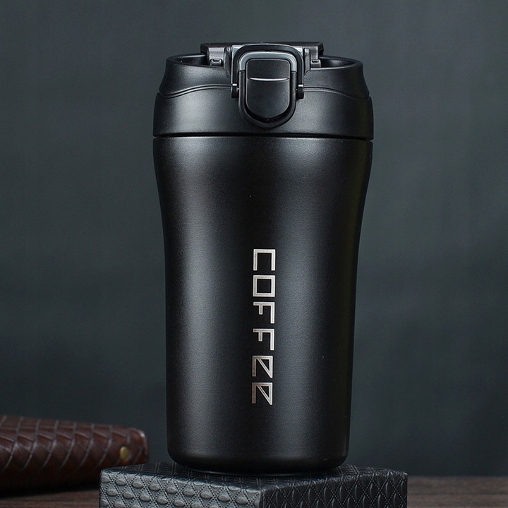 POJEMNY KUBEK TERMICZNY TERMOS Z USTNIKIEM ZAMEK